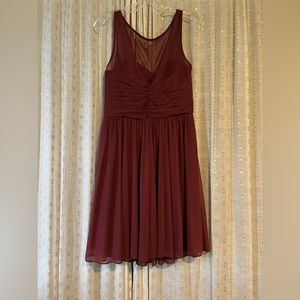 David’s Bridal Maroon Bridesmaid Dress
